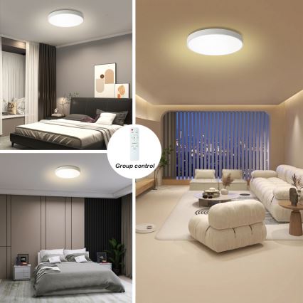 Brilagi - LED регульований стельовий світильник POOL LED 60 Вт/230 В 3000-6000 К діаметр 60 см білий + пульт дистанційного керування