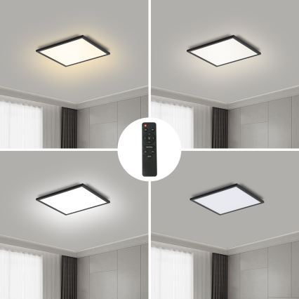 Brilagi - Світлодіодний стельовий світильник з регулюванням яскравості SLIMFRAME LED/25W/230V 30x30 cm 3000-6000K чорний + пульт дистанційного керування