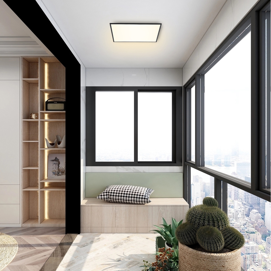Brilagi - Світлодіодний стельовий світильник з регулюванням яскравості SLIMFRAME LED/36W/230V 45x45 см 3000-6000K чорний + пульт дистанційного керування