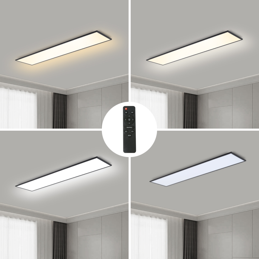 Brilagi - Світлодіодний стельовий світильник з регулюванням яскравості SLIMFRAME LED/58W/230V 120x30 см 3000-6000K чорний + пульт дистанційного керування