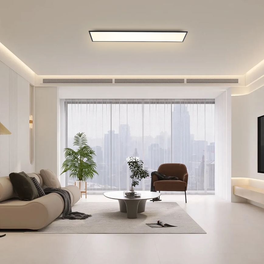 Brilagi - Світлодіодний стельовий світильник з регулюванням яскравості SLIMFRAME LED/58W/230V 120x30 см 3000-6000K чорний + пульт дистанційного керування