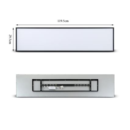 Brilagi - Світлодіодний стельовий світильник з регулюванням яскравості SLIMFRAME LED/58W/230V 120x30 см 3000-6000K чорний + пульт дистанційного керування