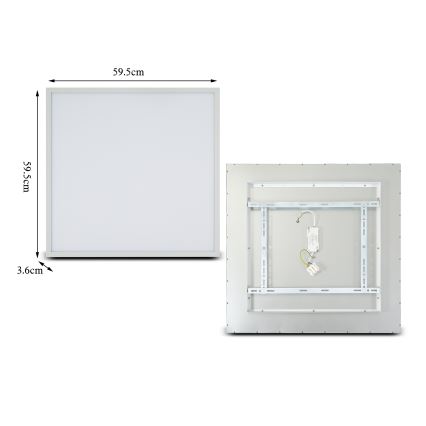 Brilagi - Світлодіодний стельовий світильник з регулюванням яскравості SLIMFRAME LED/58W/230V 60x60 см 3000-6000K білий + пульт дистанційного керування