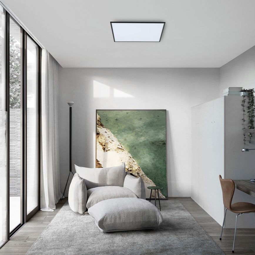 Brilagi - Світлодіодний стельовий світильник з регулюванням яскравості SLIMFRAME LED/58W/230V 60x60 см 3000-6000K чорний + пульт дистанційного керування