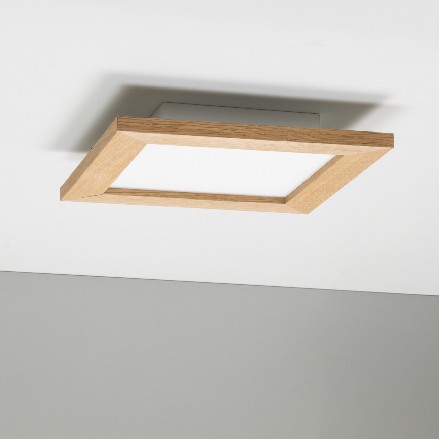 Brilagi - Світлодіодний стельовий світильник з регулюванням яскравості SLIMFRAME WOOD LED/25W/230V 34x34 см 3000-6000K коричневий + пульт дистанційного керування