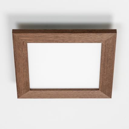 Brilagi - Світлодіодний стельовий світильник з регулюванням яскравості SLIMFRAME WOOD LED/25W/230V 34x34 cm 3000-6000K темно-коричневий + пульт дистанційного керування