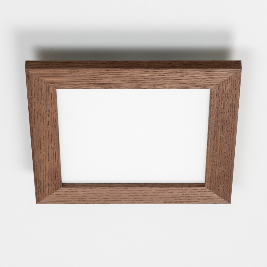 Brilagi - Світлодіодний стельовий світильник з регулюванням яскравості SLIMFRAME WOOD LED/25W/230V 34x34 cm 3000-6000K темно-коричневий + пульт дистанційного керування