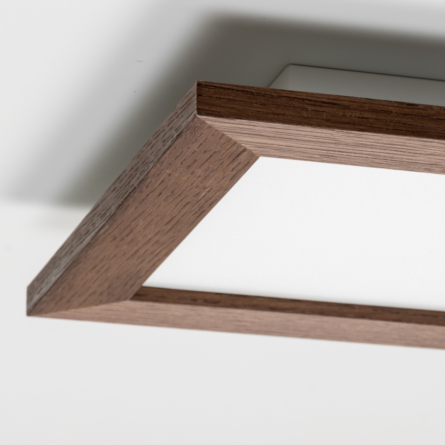 Brilagi - Світлодіодний стельовий світильник з регулюванням яскравості SLIMFRAME WOOD LED/25W/230V 34x34 cm 3000-6000K темно-коричневий + пульт дистанційного керування