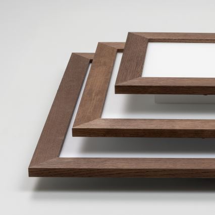 Brilagi - Світлодіодний стельовий світильник з регулюванням яскравості SLIMFRAME WOOD LED/25W/230V 34x34 cm 3000-6000K темно-коричневий + пульт дистанційного керування