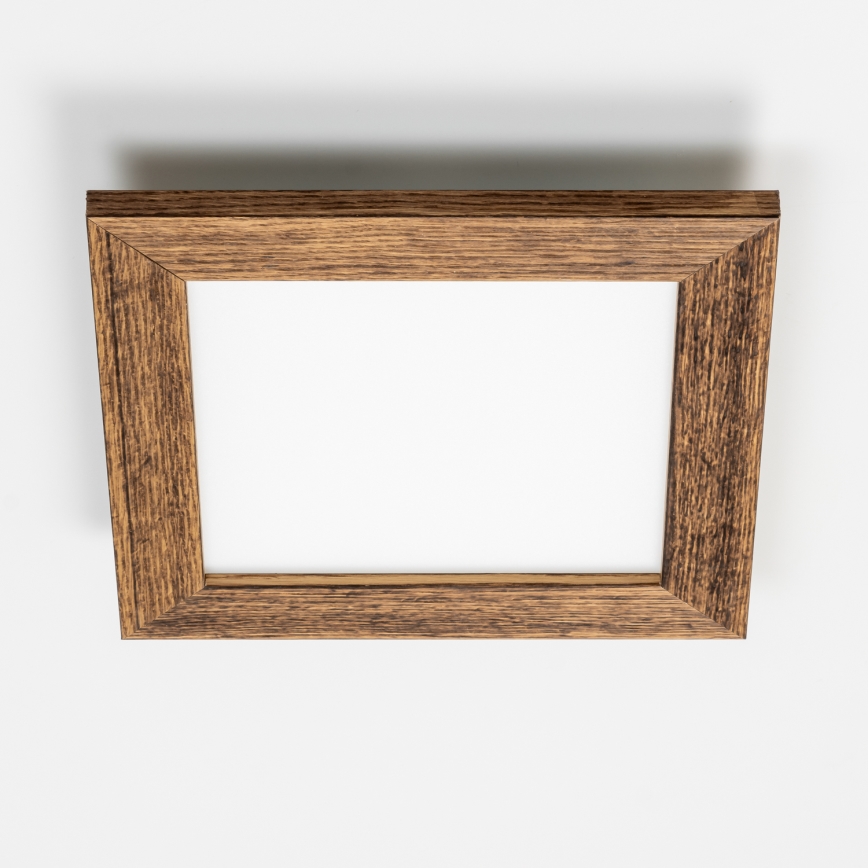 Brilagi - Світлодіодний стельовий світильник з регулюванням яскравості SLIMFRAME WOOD LED/25W/230V 34x34 см 3000-6000K коричневий + пульт дистанційного керування