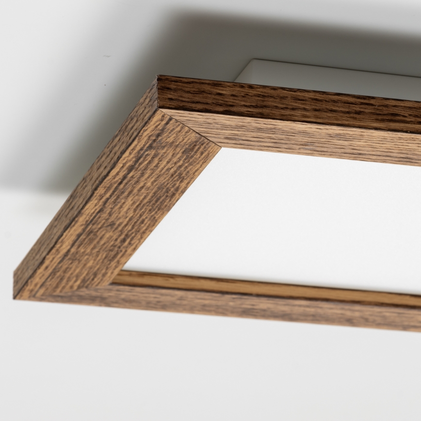 Brilagi - Світлодіодний стельовий світильник з регулюванням яскравості SLIMFRAME WOOD LED/25W/230V 34x34 см 3000-6000K коричневий + пульт дистанційного керування