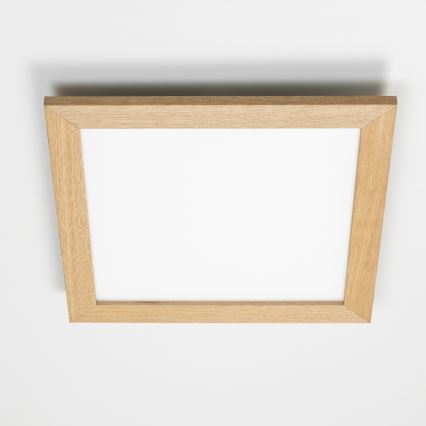 Brilagi - Світлодіодний стельовий світильник з регулюванням яскравості SLIMFRAME WOOD LED/36W/230V 49,5x49,5 см 3000-6000K коричневий + пульт дистанційного керування