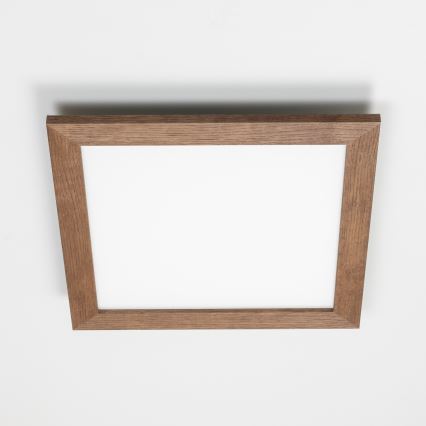 Brilagi - Світлодіодний стельовий світильник з регулюванням яскравості SLIMFRAME WOOD LED/36W/230V 49,5x49,5 см 3000-6000K темно-коричневий + пульт дистанційного керування