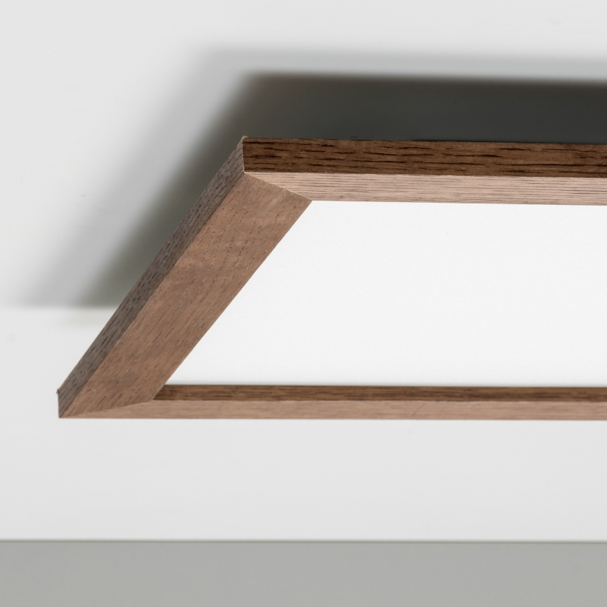 Brilagi - Світлодіодний стельовий світильник з регулюванням яскравості SLIMFRAME WOOD LED/36W/230V 49,5x49,5 см 3000-6000K темно-коричневий + пульт дистанційного керування