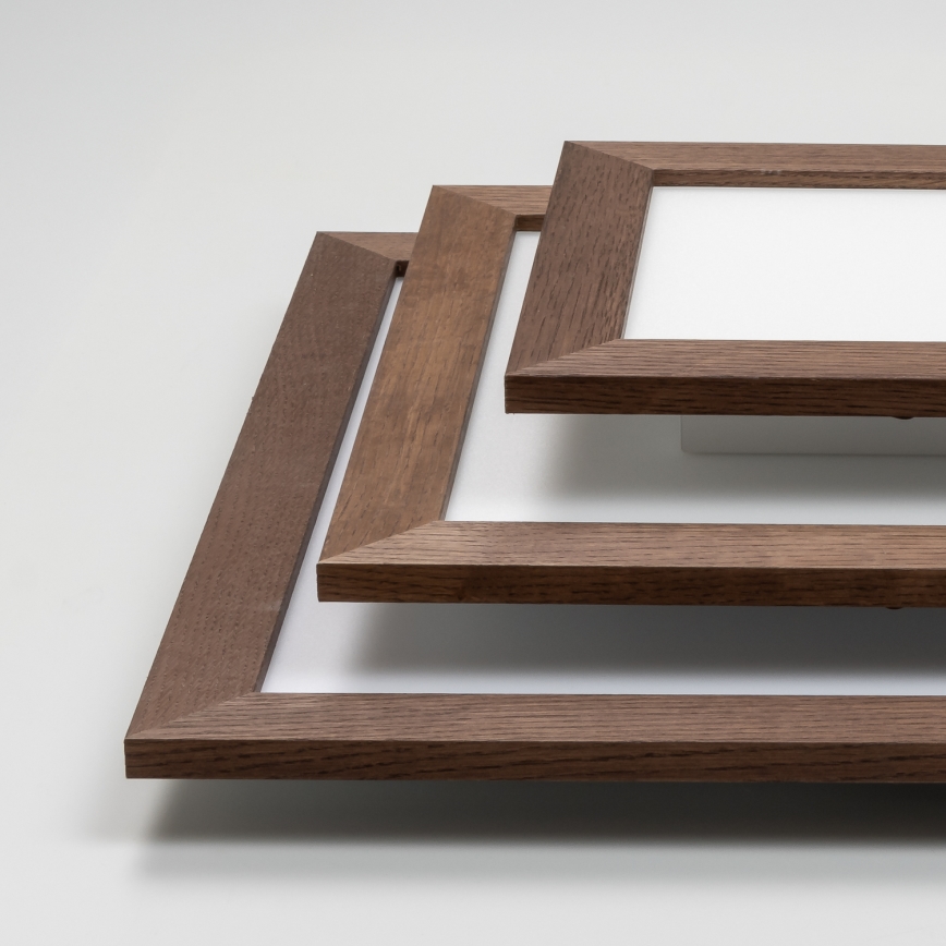 Brilagi - Світлодіодний стельовий світильник з регулюванням яскравості SLIMFRAME WOOD LED/36W/230V 49,5x49,5 см 3000-6000K темно-коричневий + пульт дистанційного керування