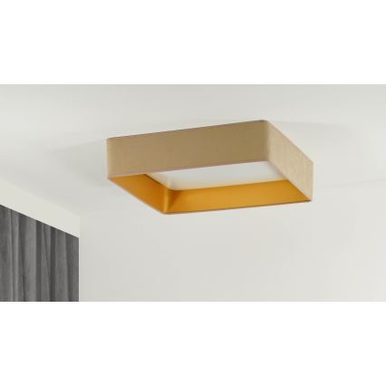 Brilagi - Світлодіодний стельовий світильник з регулюванням яскравості VELVET SQUARE LED/24W/230V 3000/4000/6500K + пульт дистанційного керування бежевий