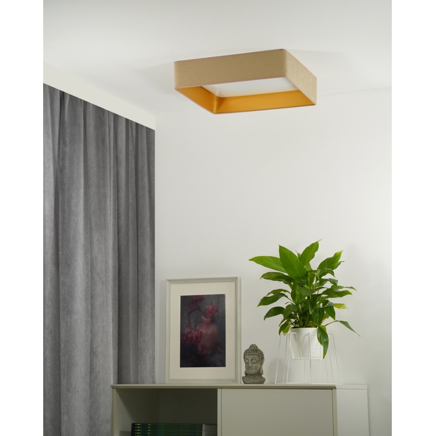 Brilagi - Світлодіодний стельовий світильник з регулюванням яскравості VELVET SQUARE LED/24W/230V 3000/4000/6500K + пульт дистанційного керування бежевий