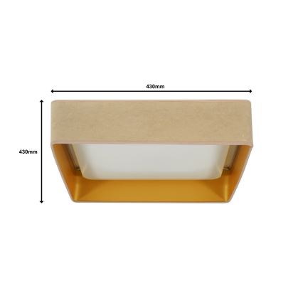 Brilagi - Світлодіодний стельовий світильник з регулюванням яскравості VELVET SQUARE LED/24W/230V 3000/4000/6500K + пульт дистанційного керування бежевий