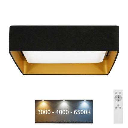 Brilagi - Світлодіодний стельовий світильник з регулюванням яскравості VELVET SQUARE LED/24W/230V 3000/4000/6500K + пульт дистанційного керування чорний
