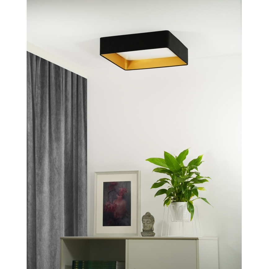 Brilagi - Світлодіодний стельовий світильник з регулюванням яскравості VELVET SQUARE LED/24W/230V 3000/4000/6500K + пульт дистанційного керування чорний