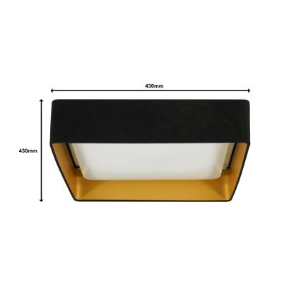Brilagi - Світлодіодний стельовий світильник з регулюванням яскравості VELVET SQUARE LED/24W/230V 3000/4000/6500K + пульт дистанційного керування чорний