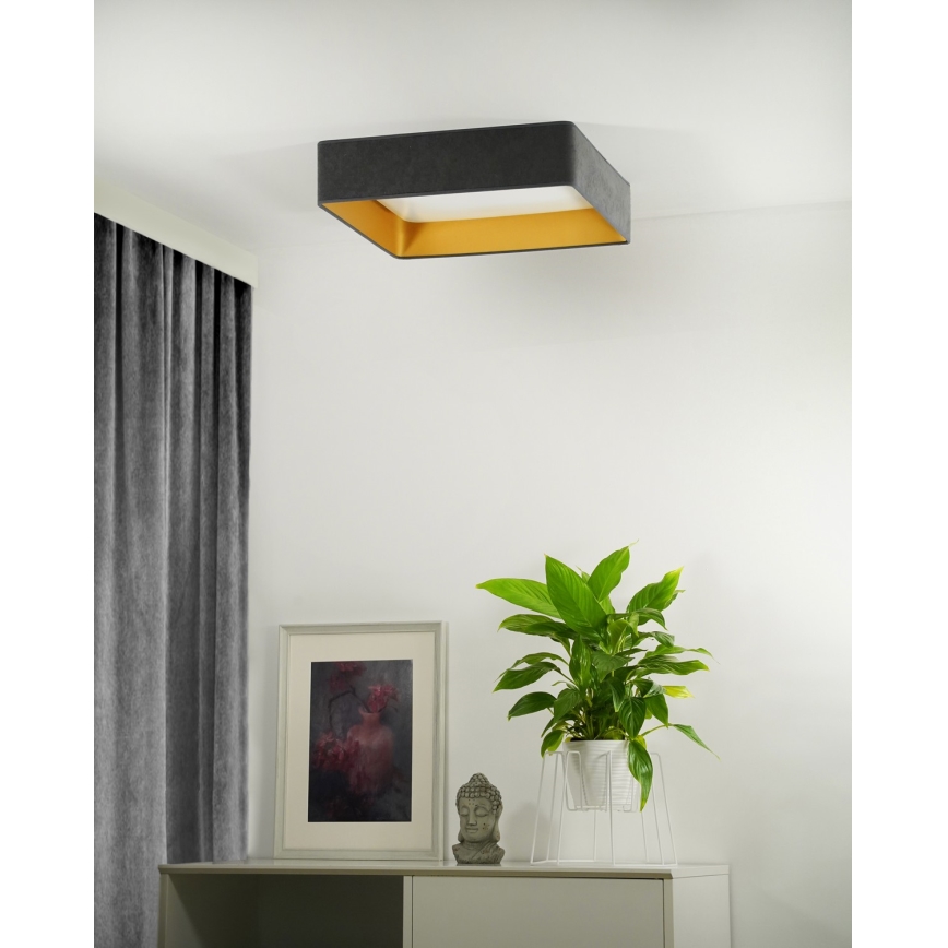Brilagi - Світлодіодний стельовий світильник з регулюванням яскравості VELVET SQUARE LED/24W/230V 3000/4000/6500K + пульт дистанційного керування сірий