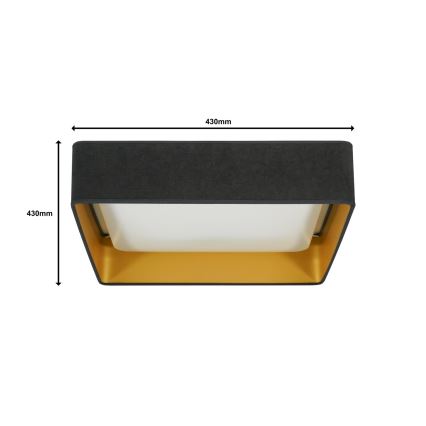 Brilagi - Світлодіодний стельовий світильник з регулюванням яскравості VELVET SQUARE LED/24W/230V 3000/4000/6500K + пульт дистанційного керування сірий