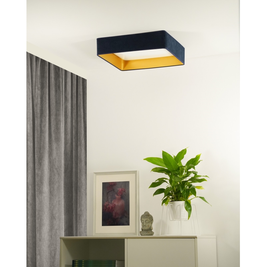 Brilagi - Світлодіодний стельовий світильник з регулюванням яскравості VELVET SQUARE LED/24W/230V 3000/4000/6500K + пульт дистанційного керування темно-синій