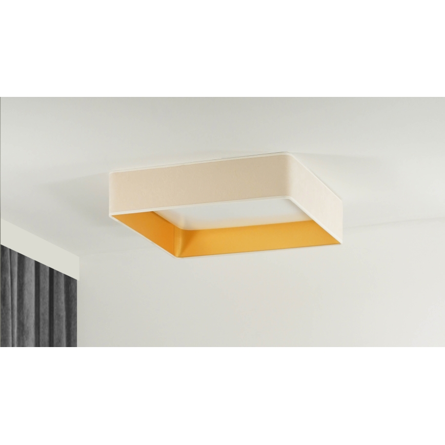 Brilagi - Світлодіодний стельовий світильник з регулюванням яскравості VELVET SQUARE LED/24W/230V 3000/4000/6500K + пульт дистанційного керування кремовий