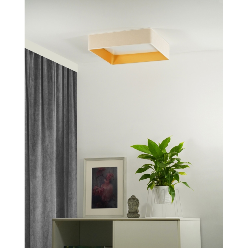 Brilagi - Світлодіодний стельовий світильник з регулюванням яскравості VELVET SQUARE LED/24W/230V 3000/4000/6500K + пульт дистанційного керування кремовий