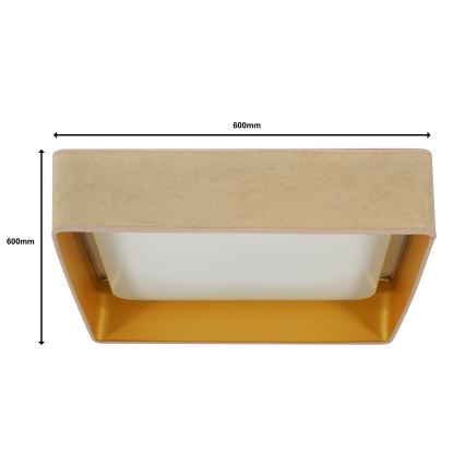 Brilagi - Світлодіодний стельовий світильник з регулюванням яскравості VELVET SQUARE SMART LED/36W/230V 2700-6500K Wi-Fi Tuya + пульт дистанційного керування бежевий