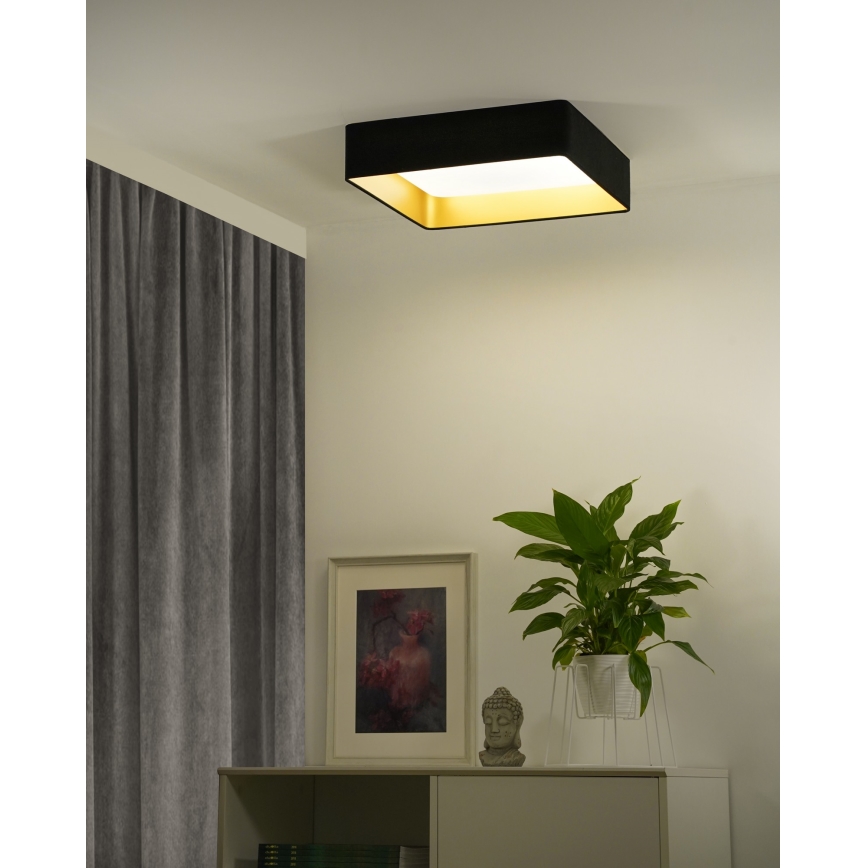 Brilagi - Світлодіодний стельовий світильник з регулюванням яскравості VELVET SQUARE SMART LED/36W/230V 2700-6500K Wi-Fi Tuya + пульт дистанційного керування чорний