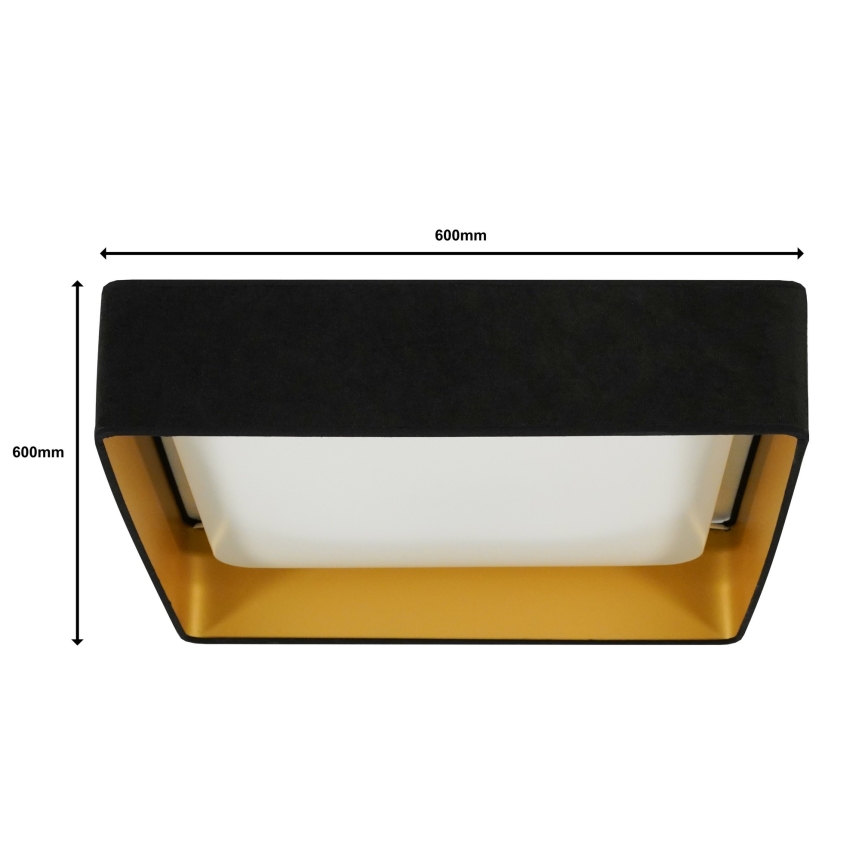 Brilagi - Світлодіодний стельовий світильник з регулюванням яскравості VELVET SQUARE SMART LED/36W/230V 2700-6500K Wi-Fi Tuya + пульт дистанційного керування чорний