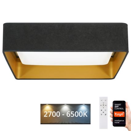 Brilagi - Світлодіодний стельовий світильник з регулюванням яскравості VELVET SQUARE SMART LED/36W/230V 2700-6500K Wi-Fi Tuya + пульт дистанційного керування сірий