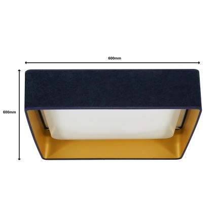 Brilagi - Світлодіодний стельовий світильник з регулюванням яскравості VELVET SQUARE SMART LED/36W/230V 2700-6500K Wi-Fi Tuya + пульт дистанційного керування темно-синій