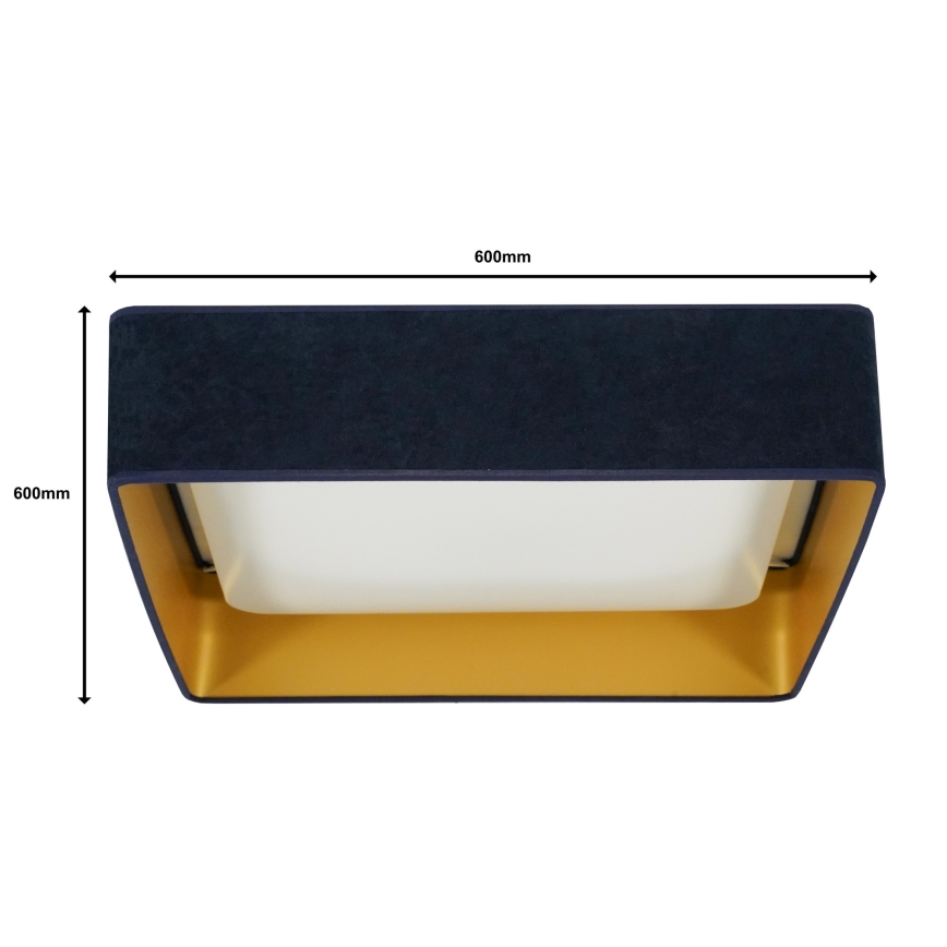 Brilagi - Світлодіодний стельовий світильник з регулюванням яскравості VELVET SQUARE SMART LED/36W/230V 2700-6500K Wi-Fi Tuya + пульт дистанційного керування темно-синій