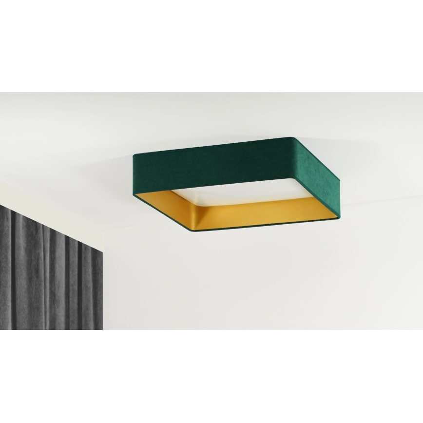 Brilagi - Світлодіодний стельовий світильник з регулюванням яскравості VELVET SQUARE SMART LED/36W/230V 2700-6500K Wi-Fi Tuya + пульт дистанційного керування зелений