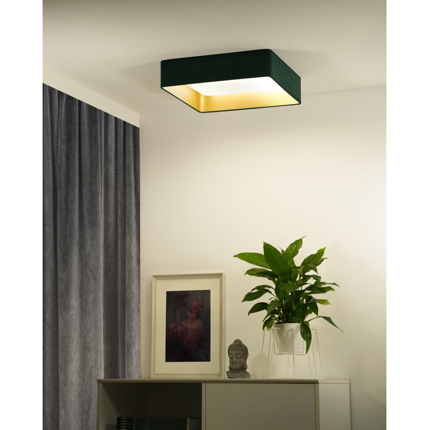 Brilagi - Світлодіодний стельовий світильник з регулюванням яскравості VELVET SQUARE SMART LED/36W/230V 2700-6500K Wi-Fi Tuya + пульт дистанційного керування зелений