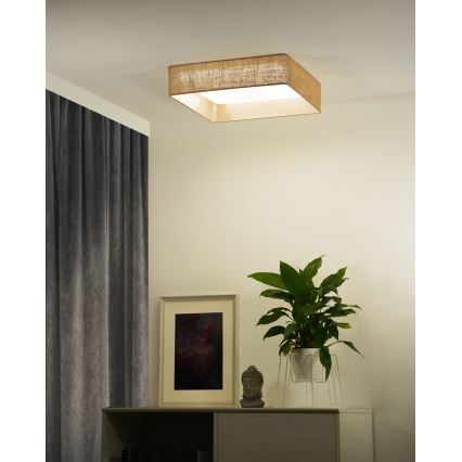 Brilagi - Світлодіодний стельовий світильник з регулюванням яскравості VELVET SQUARE SMART LED/36W/230V 2700-6500K Wi-Fi Tuya + пульт дистанційного керування коричневий