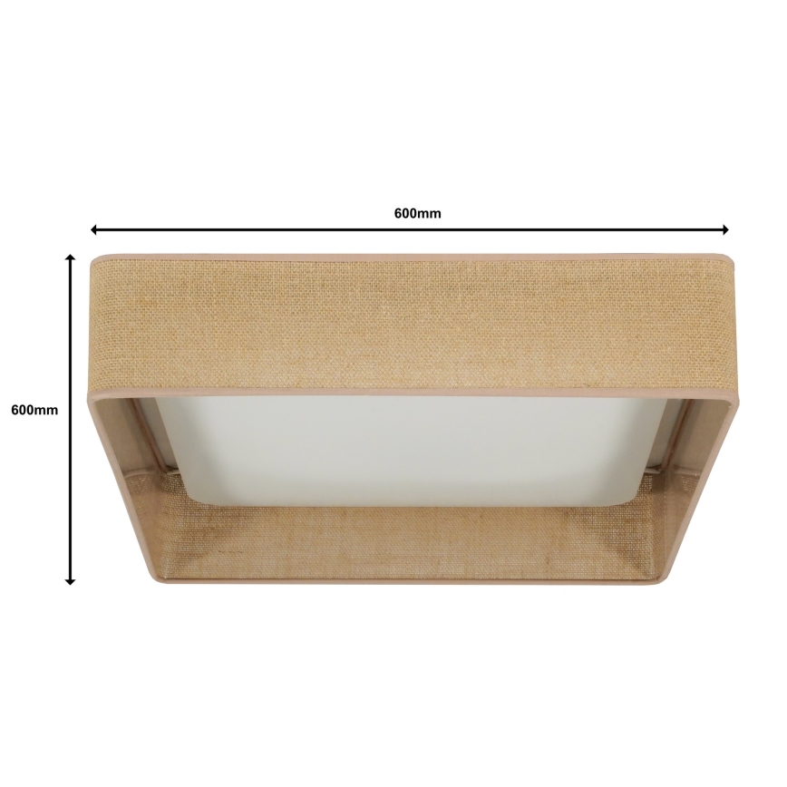 Brilagi - Світлодіодний стельовий світильник з регулюванням яскравості VELVET SQUARE SMART LED/36W/230V 2700-6500K Wi-Fi Tuya + пульт дистанційного керування коричневий