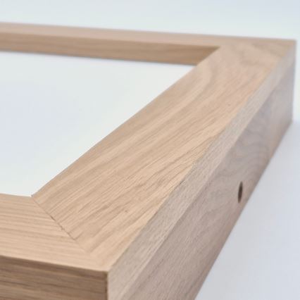 Brilagi - Стельовий LED світильник для ванної з регулюванням яскравості WOODY FRAME LED/24W/230V дуб 30x30 см 3000-6000K IP44 + пульт дистанційного керування