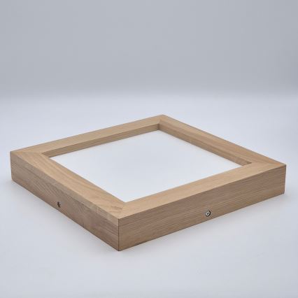 Brilagi - Стельовий LED світильник для ванної з регулюванням яскравості WOODY FRAME LED/24W/230V дуб 30x30 см 3000-6000K IP44 + пульт дистанційного керування