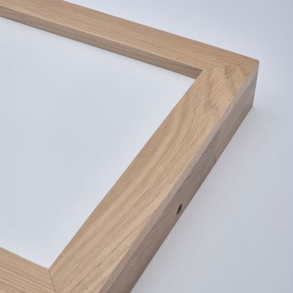 Brilagi - Стельовий LED світильник для ванної з регулюванням яскравості WOODY FRAME LED/24W/230V дуб 30x30 см 3000-6000K IP44 + пульт дистанційного керування