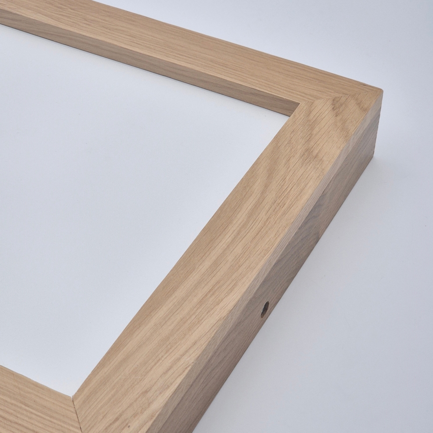 Brilagi - Стельовий LED світильник для ванної з регулюванням яскравості WOODY FRAME LED/24W/230V дуб 30x30 см 3000-6000K IP44 + пульт дистанційного керування