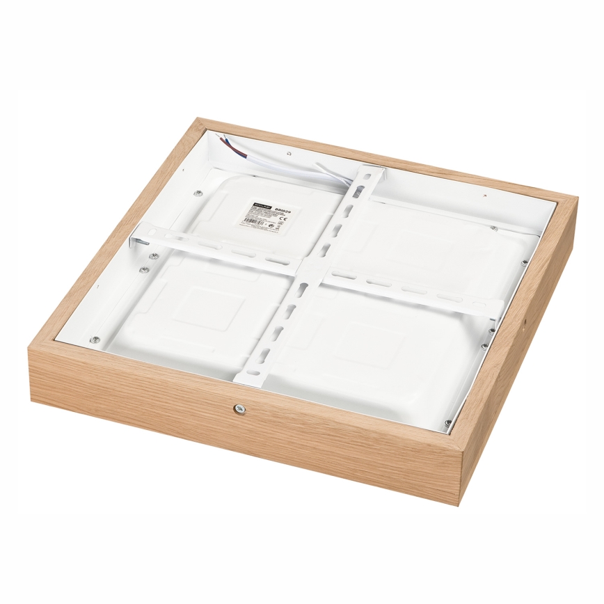 Brilagi - Стельовий LED світильник для ванної з регулюванням яскравості WOODY FRAME LED/24W/230V дуб 30x30 см 3000-6000K IP44 + пульт дистанційного керування