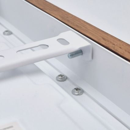 Brilagi - Стельовий LED світильник для ванної з регулюванням яскравості WOODY FRAME LED/24W/230V дуб вишня 30x30 см 3000-6000K IP44 + пульт дистанційного керування