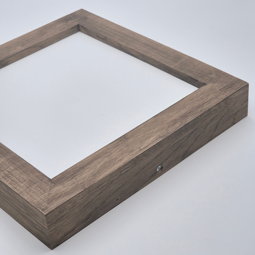 Brilagi - Стельовий LED світильник для ванної з регулюванням яскравості WOODY FRAME LED/24W/230V дуб 30x30 см 3000-6000K IP44 + пульт дистанційного керування