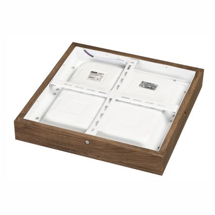 Brilagi - Стельовий LED світильник для ванної з регулюванням яскравості WOODY FRAME LED/24W/230V дуб 30x30 см 3000-6000K IP44 + пульт дистанційного керування