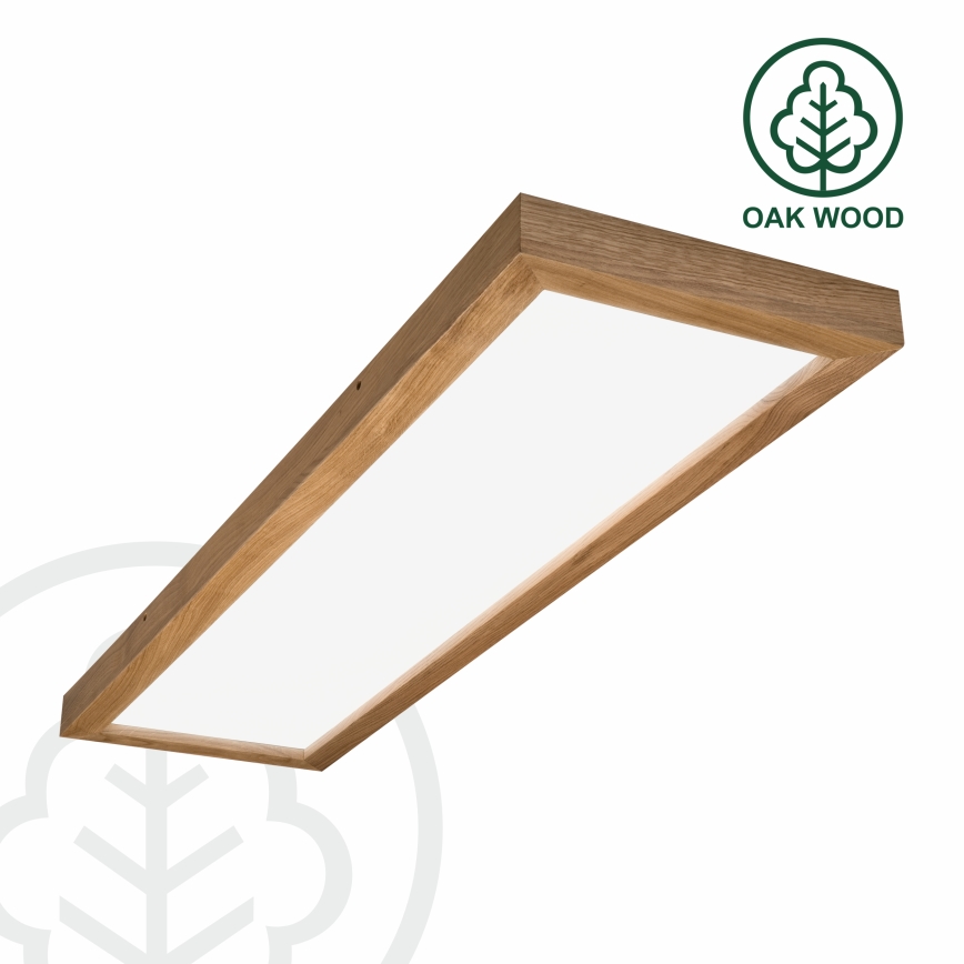 Brilagi - Стельовий LED світильник для ванної з регулюванням яскравості WOODY FRAME LED/50W/230V дуб 120x30 см 3000-6000K IP44 + пульт дистанційного керування