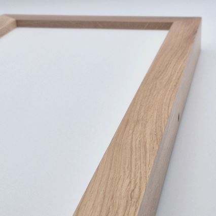 Brilagi - Стельовий LED світильник для ванної з регулюванням яскравості WOODY FRAME LED/50W/230V дуб 120x30 см 3000-6000K IP44 + пульт дистанційного керування